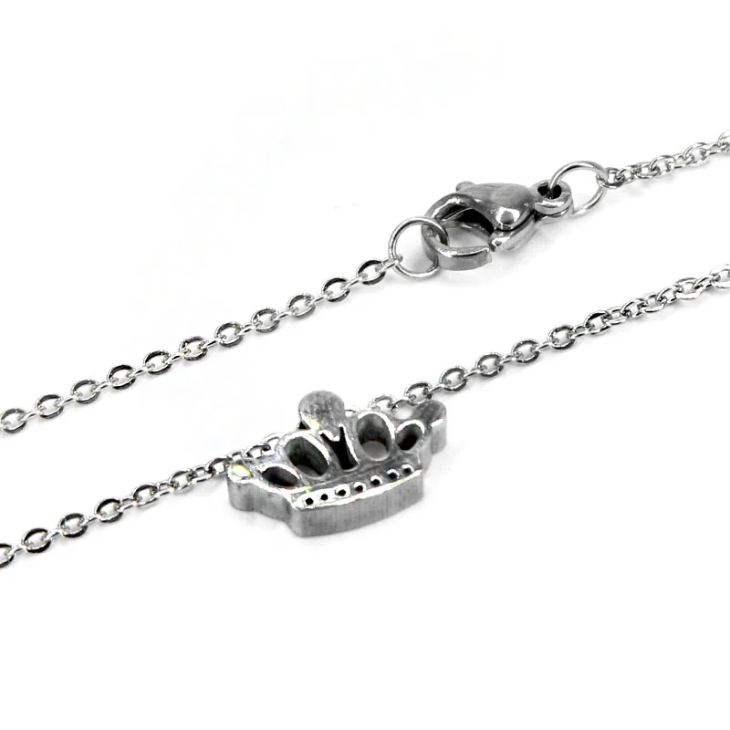 Set de Joyeria Acero Plateado Corona Princesa Tiara Real