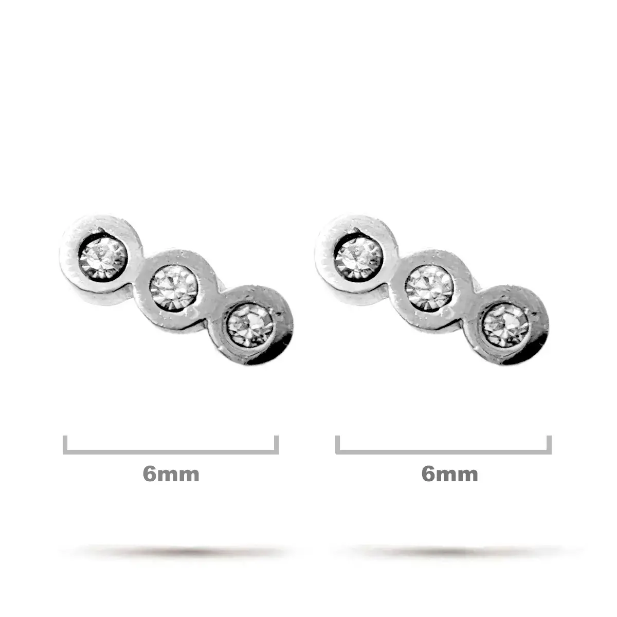 Set Aretes Acero Plateado Broquel Dormilon Luna Estrellas