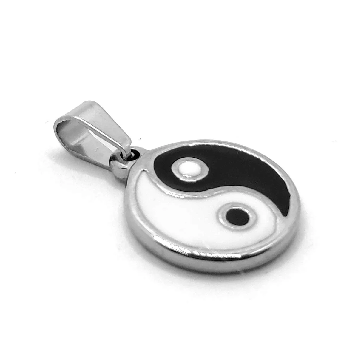Dije Acero Inoxidable Plateado Yin Yang Oscuridad Luz