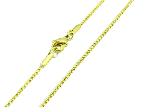 Cadena Delgada para Dije Acero Dorado Eslabón Mini Gold