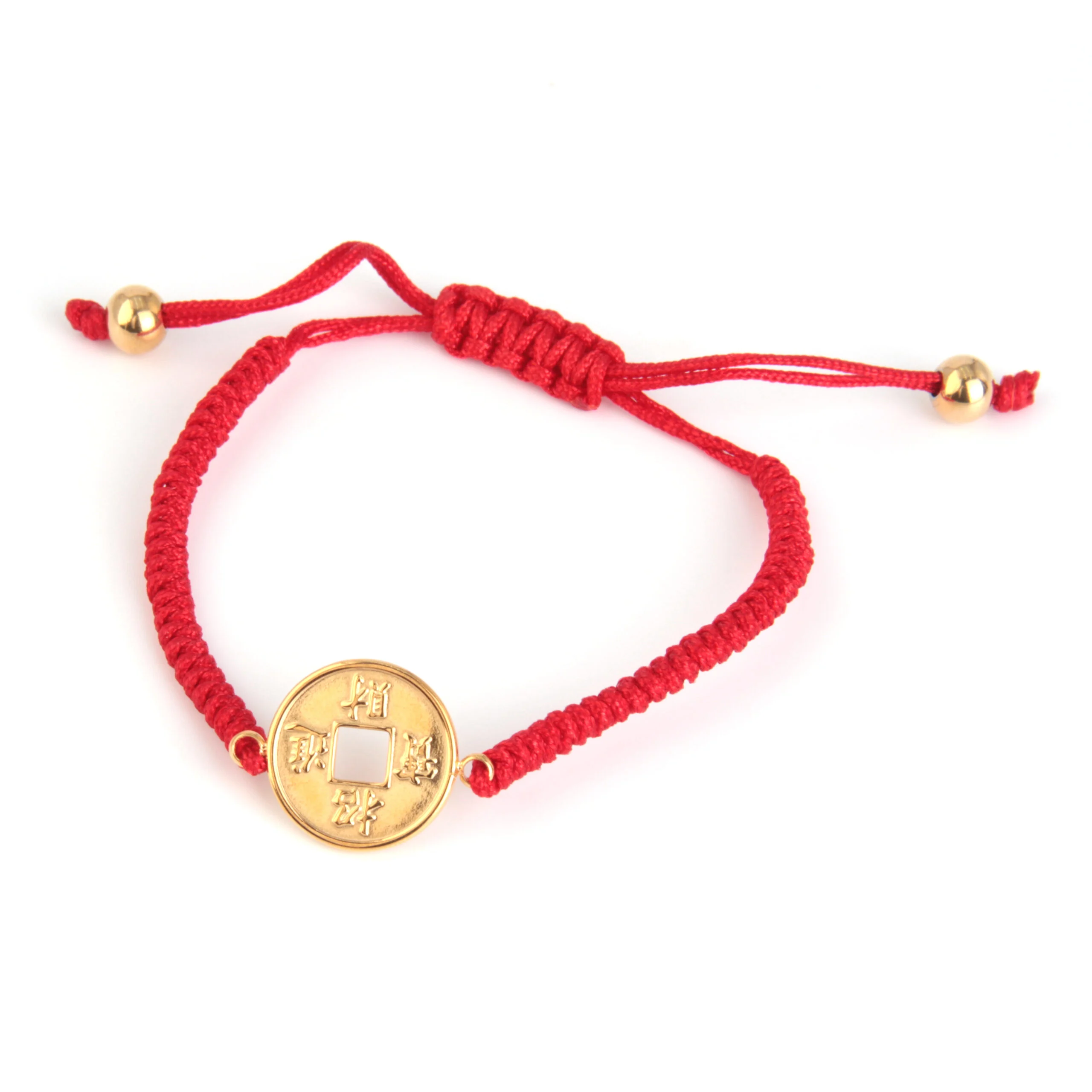 Pulsera Ajustable Hilo Rojo Moneda Cash Chino