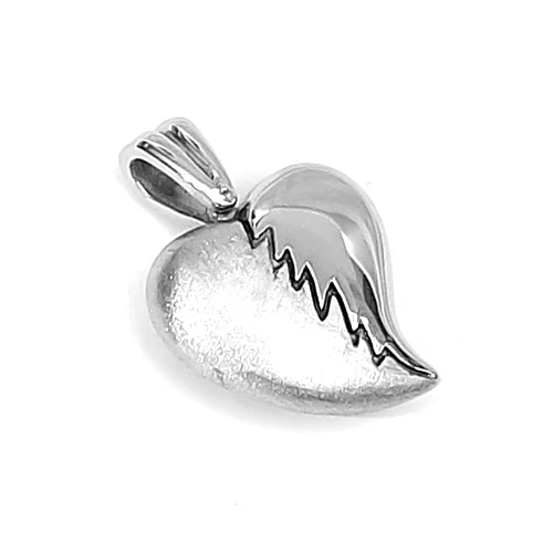 Dije de Acero Inox Diseño Corazon Roto y Reparado