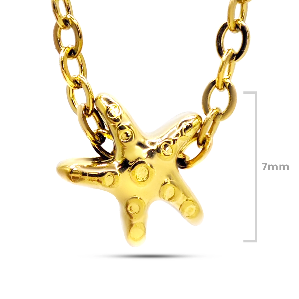 Collar Acero Dorado Mini Estrella de Mar 7 mm