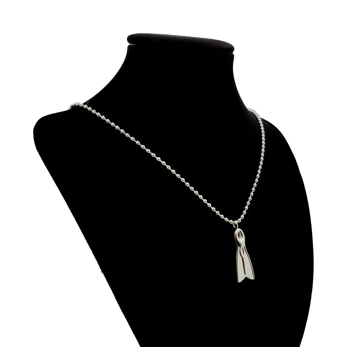 Collar Acero Plateado Aleta Buzos Hombres Buceador De Mar