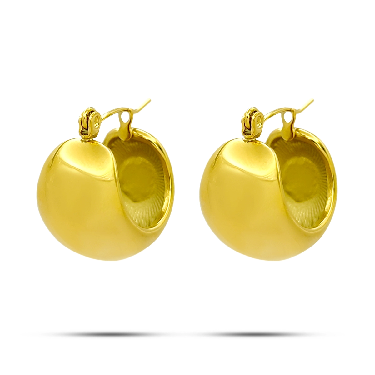Aretes Acero Arracadas Circulares Chunky Gruesas