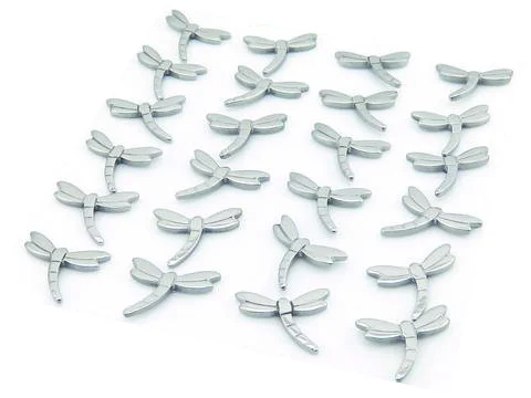 Aretes de Acero Inox Mini Libelula Plateada