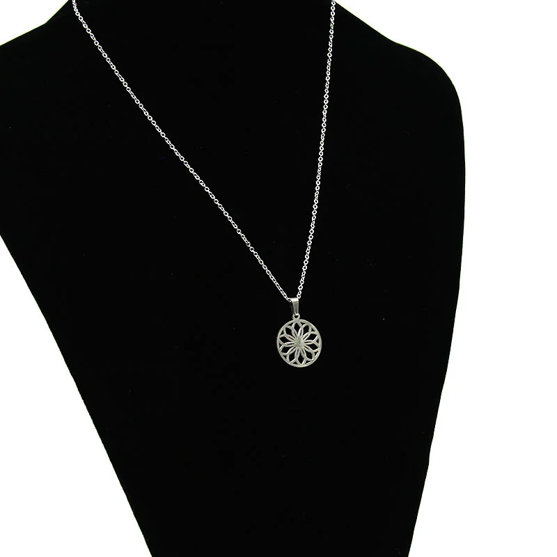 Set de Joyeria Acero Inoxidable Plateado Mandala Universo