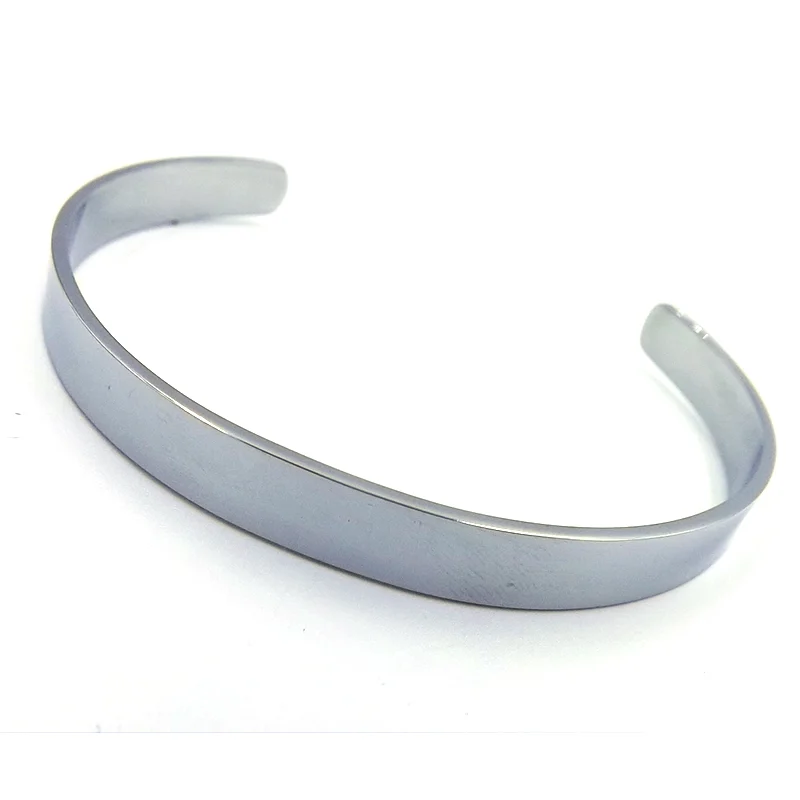 Pulsera de Acero Tipo Brazalete Unisex Liso para Grabar