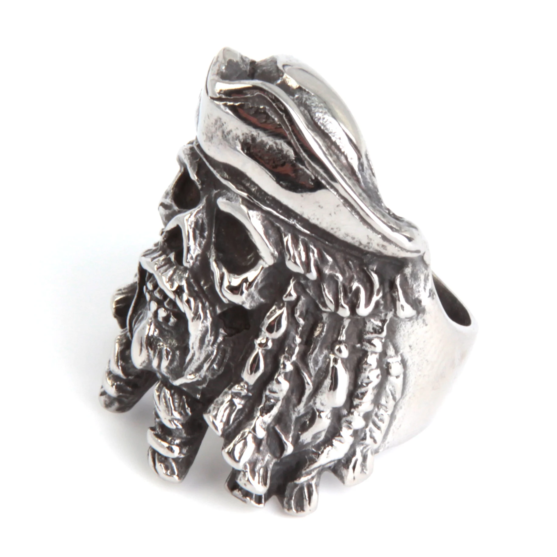 Anillo Acero Plateado Marinero Espectral Pirata Fantasma