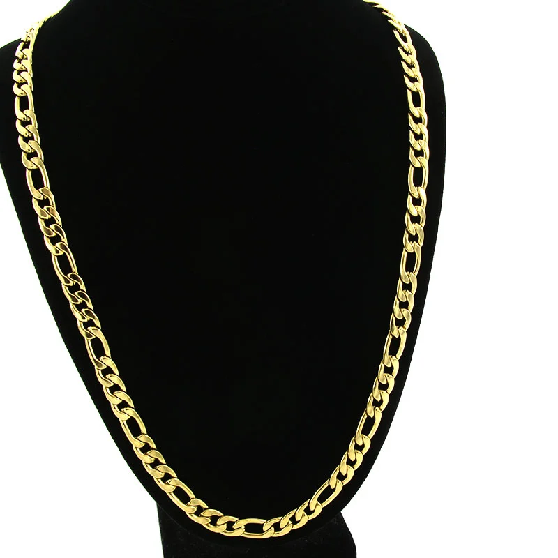 Cadena Acero Dorado Eslabón 3x1 Tradicional 8mm x 68cm