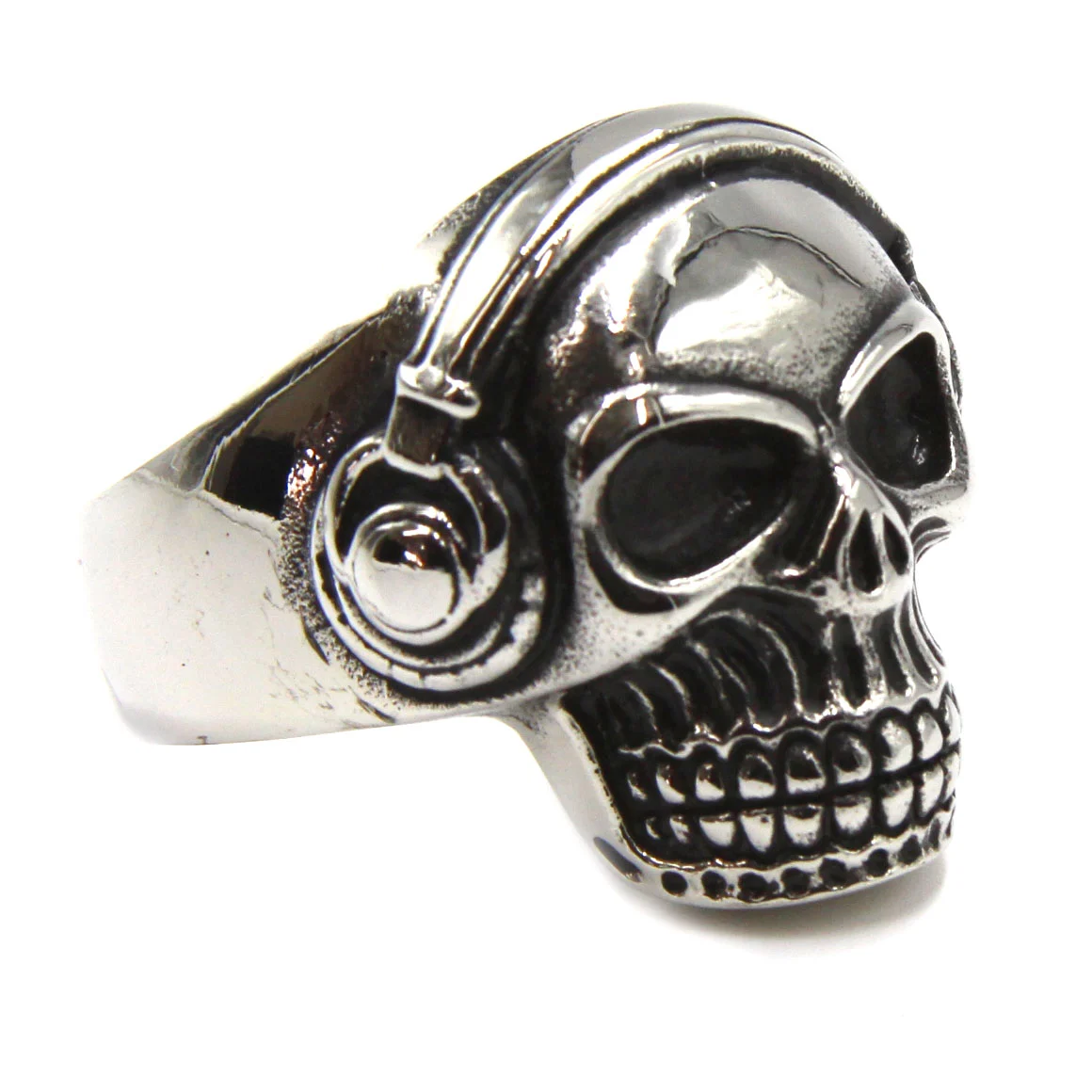 Anillo de Acero Inoxidable Calavera Cool Audifonos