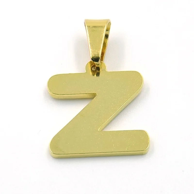 Dije de Acero Dorado Letra Z Pequeña Alfabeto