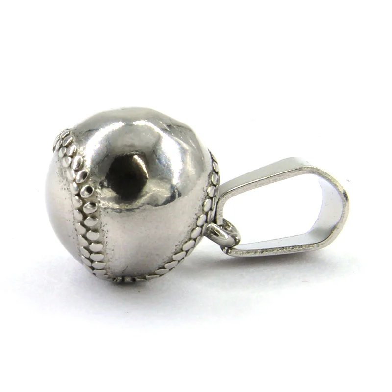Dije Acero Plateado Pelota Realista Beisbol Baseball 11mm