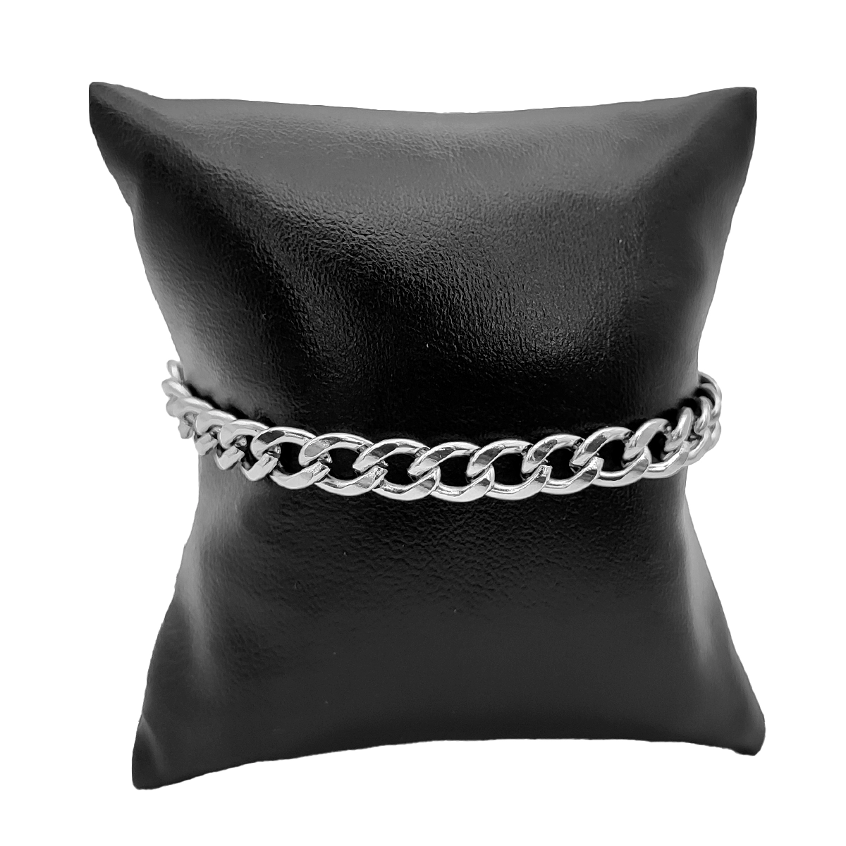 Pulsera Acero Plateado Esclava Sencilla Cubana 7 mm