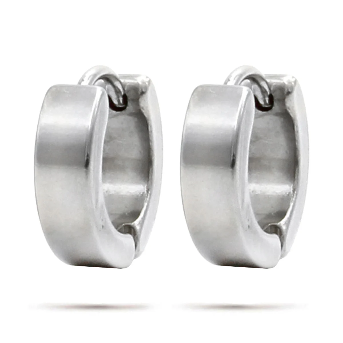 Aretes Tipo Huggies Acero Inox Plateado Arracadas Lisas