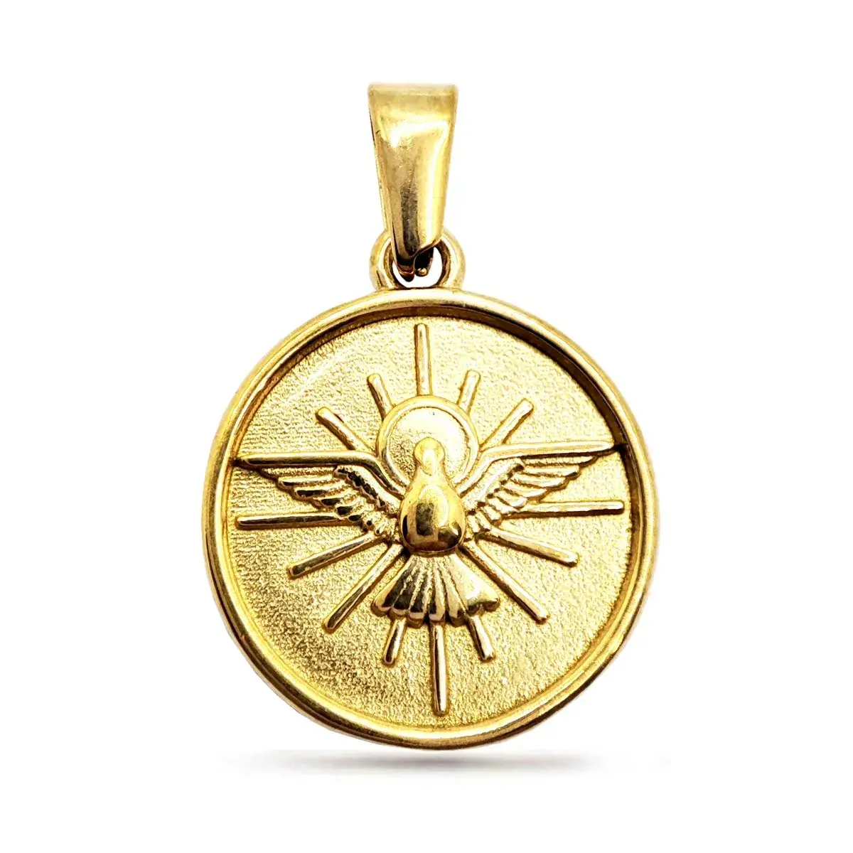 Dije Acero Dorado Espíritu Santo Fuerza Divina Religión