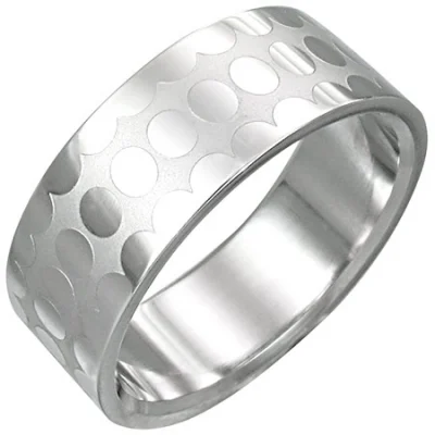 Anillo Acero Inoxidable Plateado Diseño Ovalos