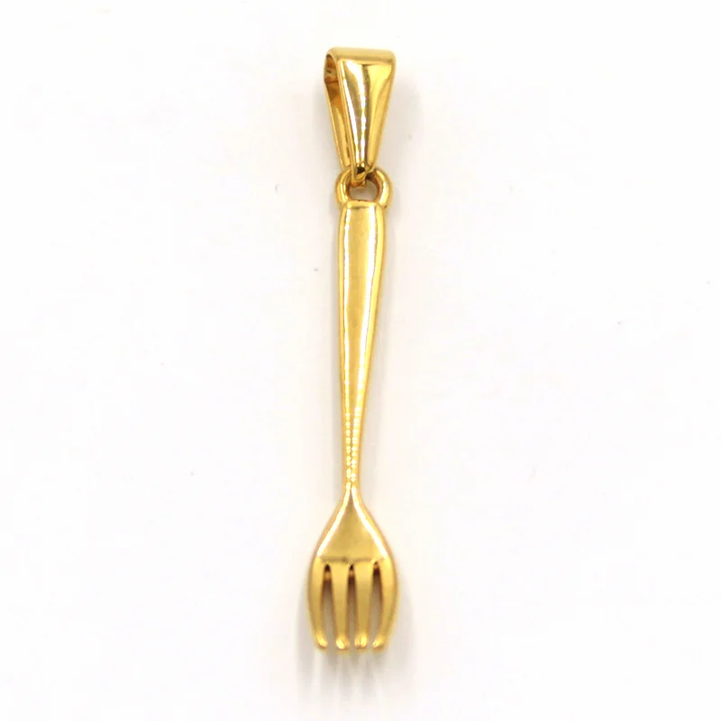 Dije Acero Inoxidable Dorado Tenedor Mini