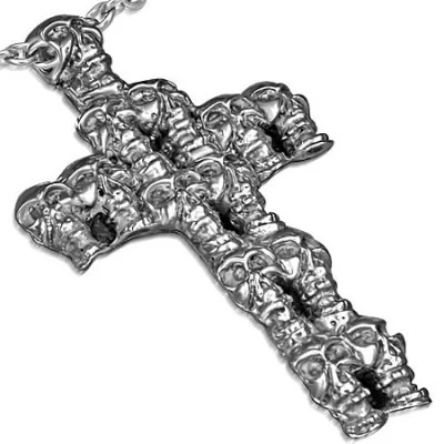 Dije de Acero Inoxidable Diseño Cruz de la Muerte