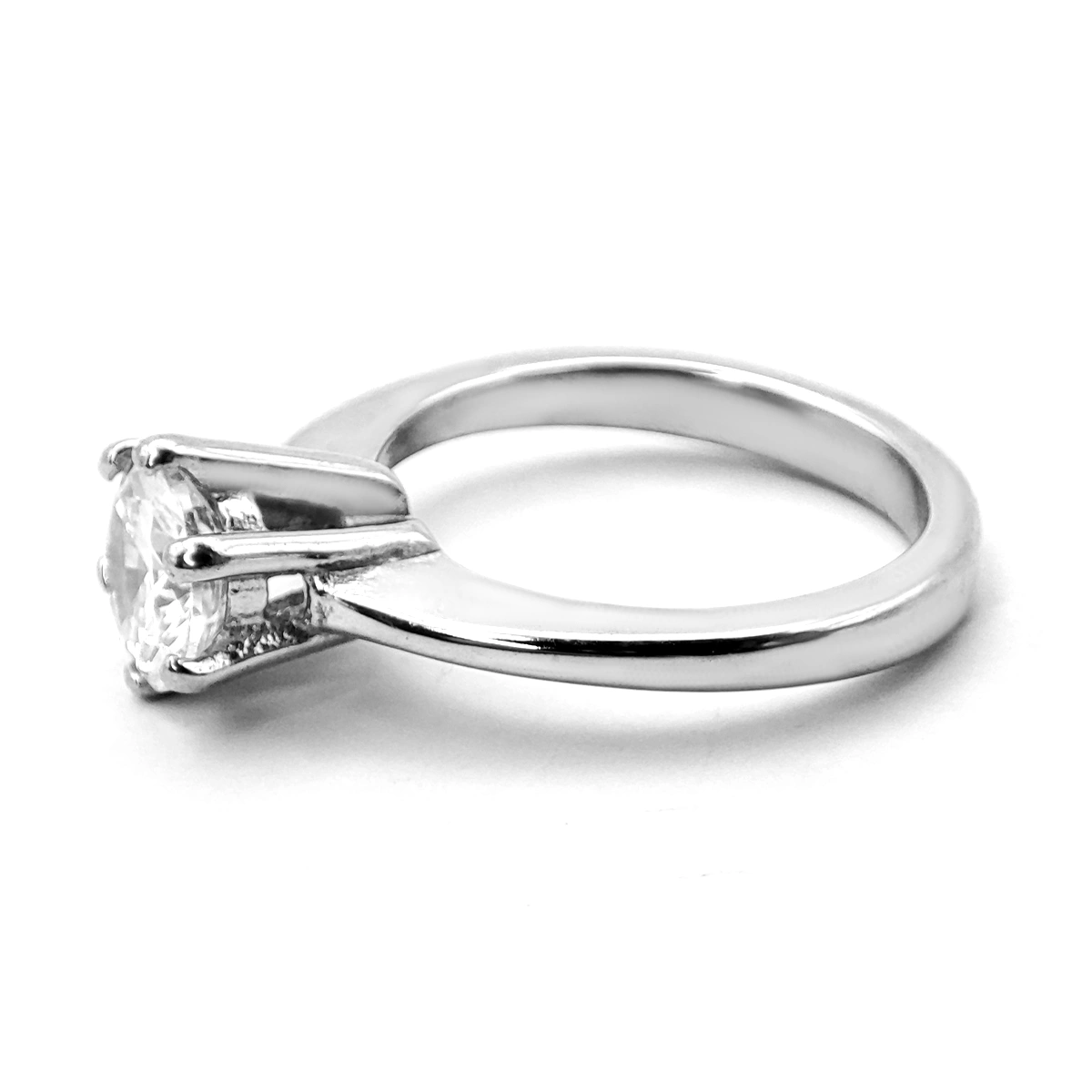 Anillo Acero Plateado Zirconia Solitaria Compromiso Promesa