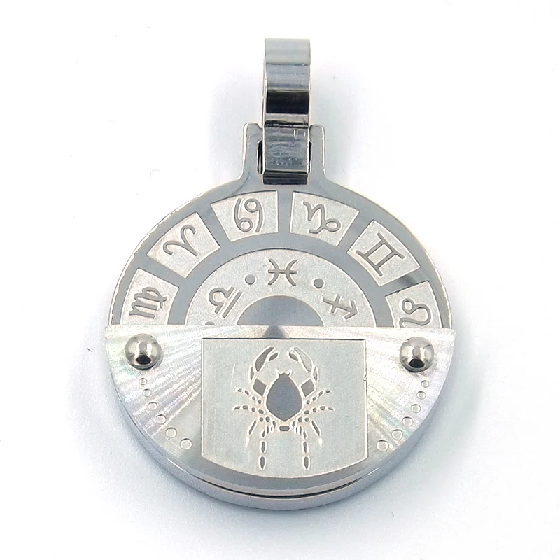 Dije de Acero Inoxidable Medalla Zodiaco Cancer