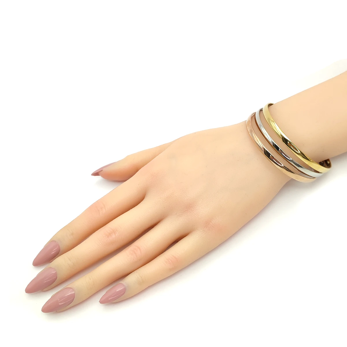 Pulsera Acero Inox Tricolor Pulsos Fin de Semana Lisos