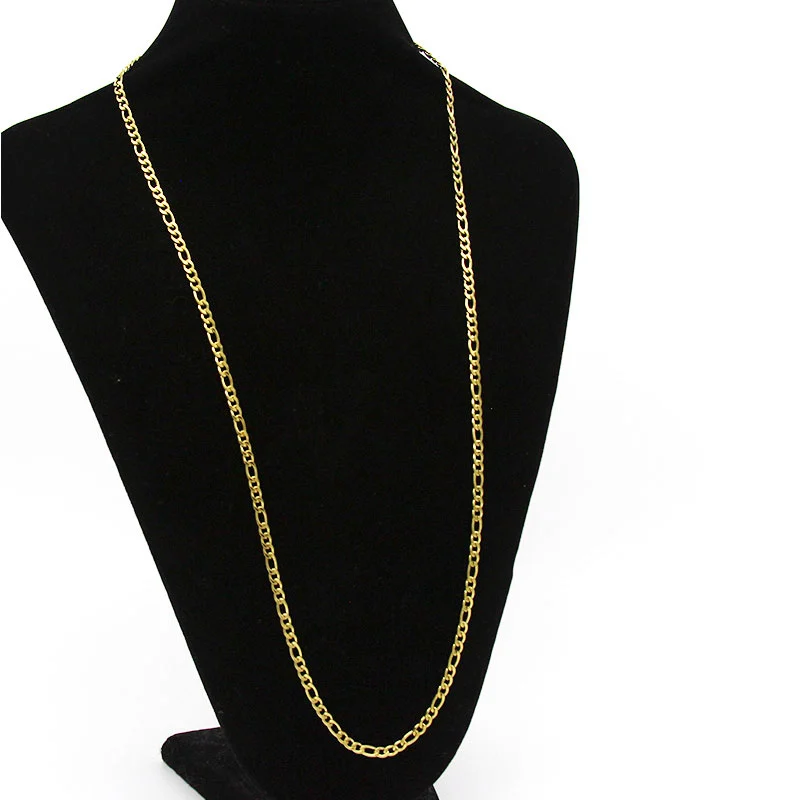 Cadena Acero Dorado Eslabón 3x1 Tradicional 4mm x 69cm