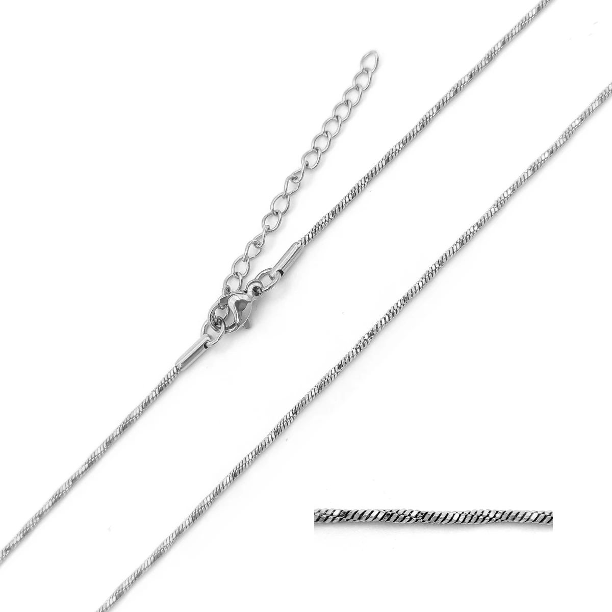 Cadena Acero Cola de Rata Cuadrada Delgada Torcida 1.2 mm