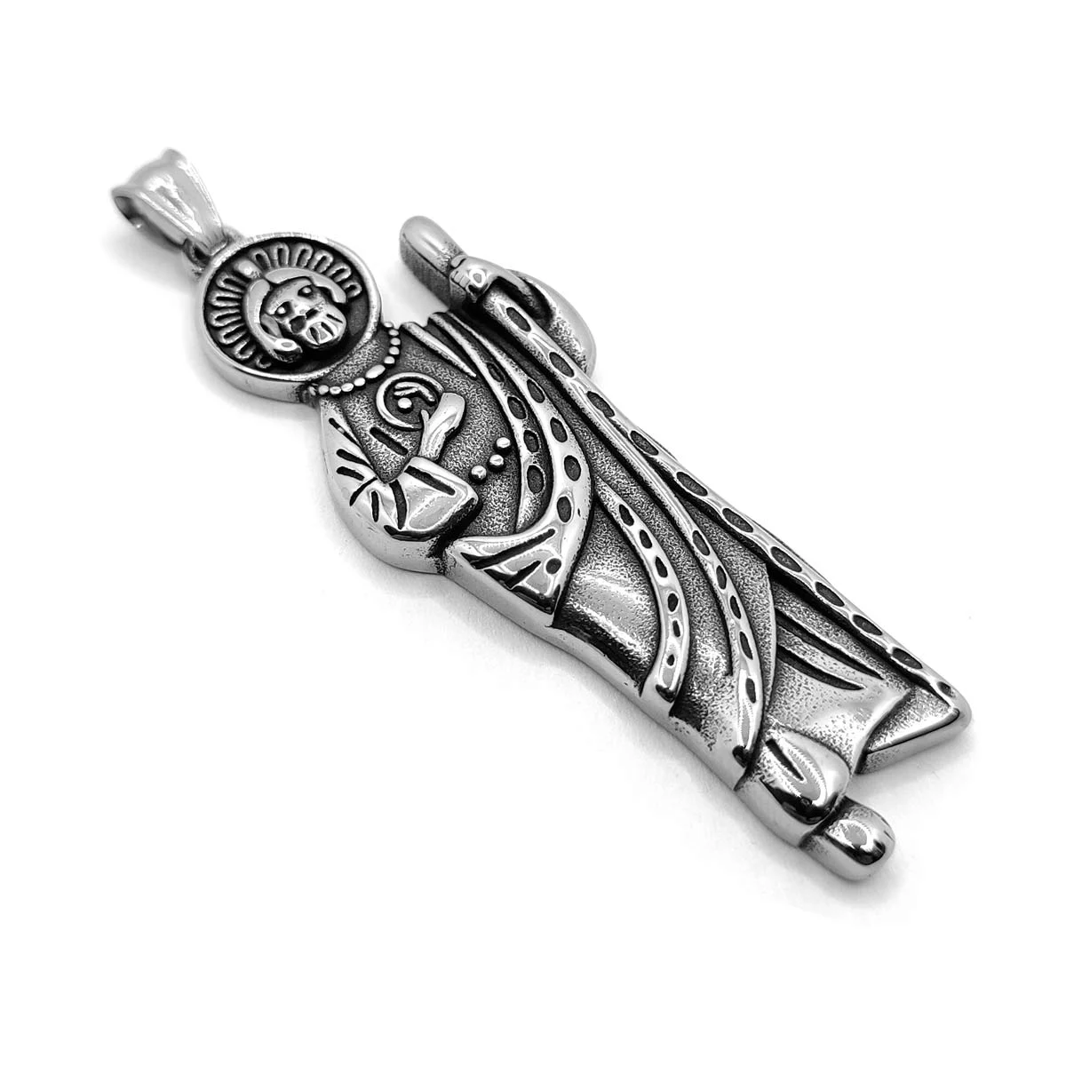Dije Acero Inox Plateado San Judas Tadeo Catolico 55 mm