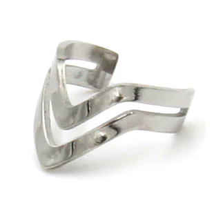 Ear Cuff Acero Inoxidable Plateado Triángulo Moderno - aretes