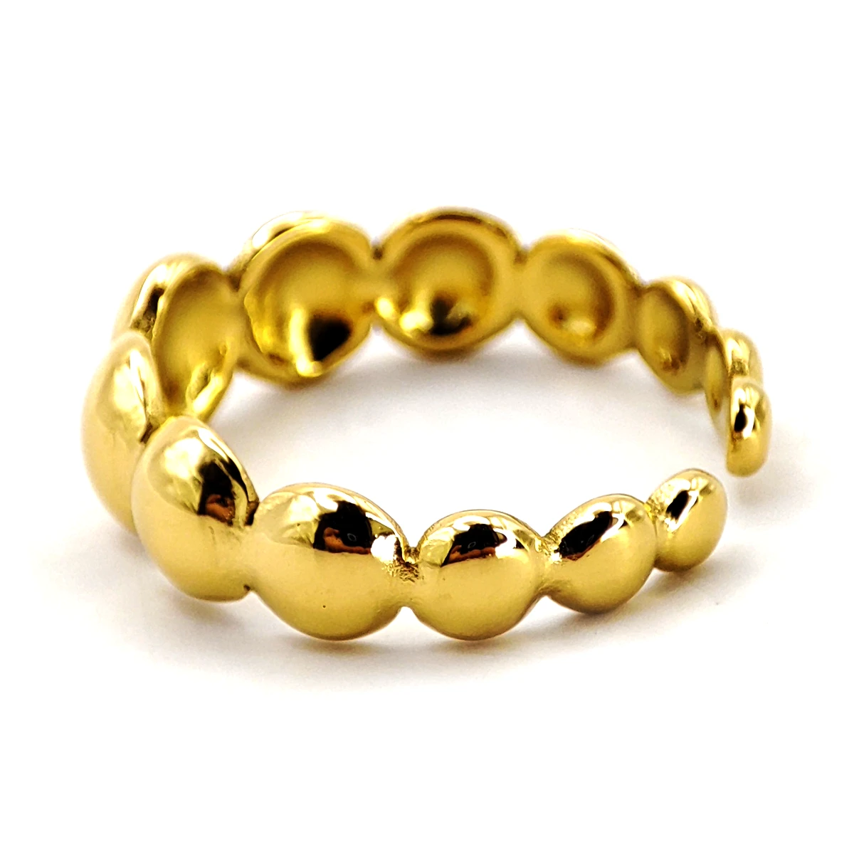Anillo Acero Inox Círculos Unidos Liso Pulido Ajustable