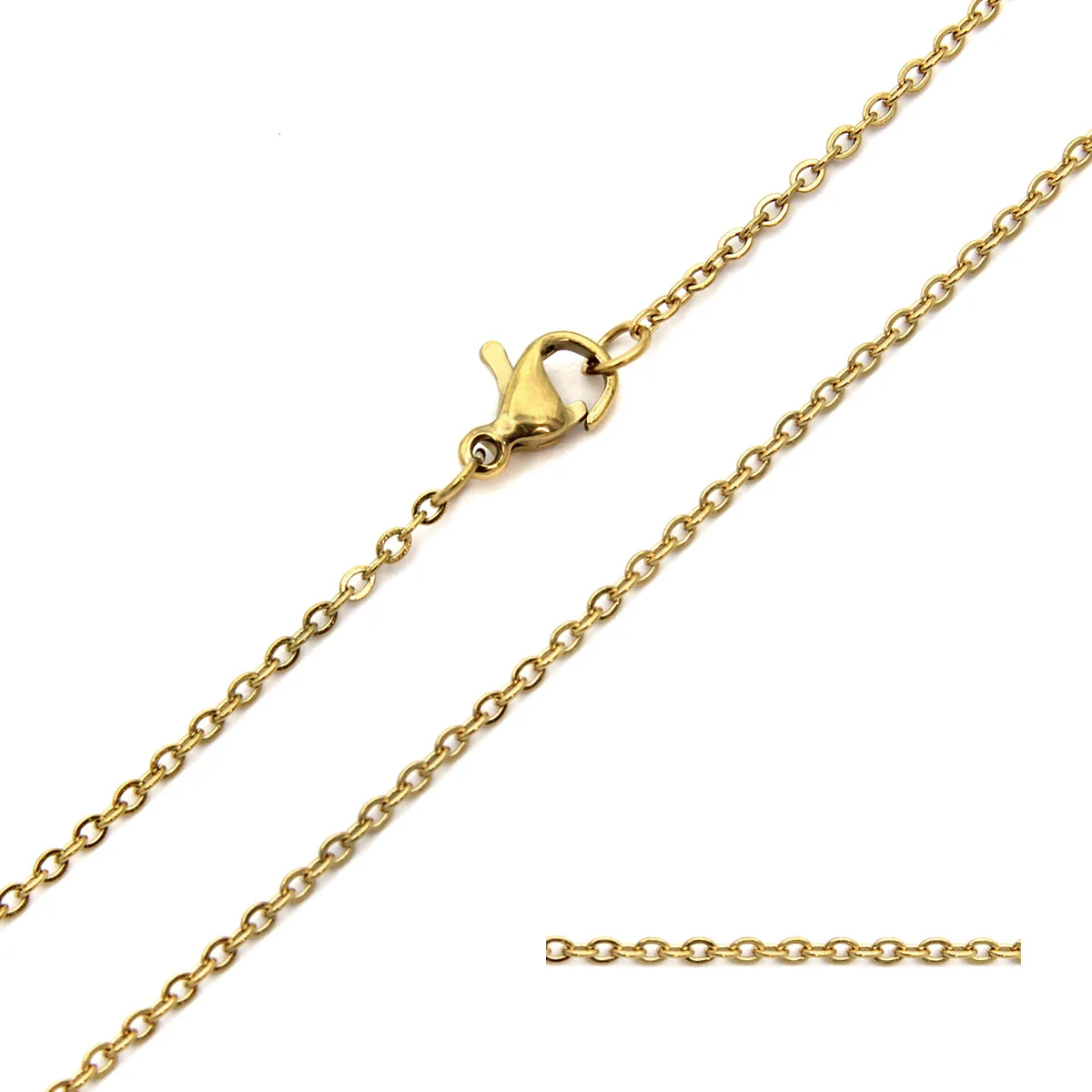 Cadena Acero Dorado Eslabón Pequeño Oval 1 mm x 50 cm