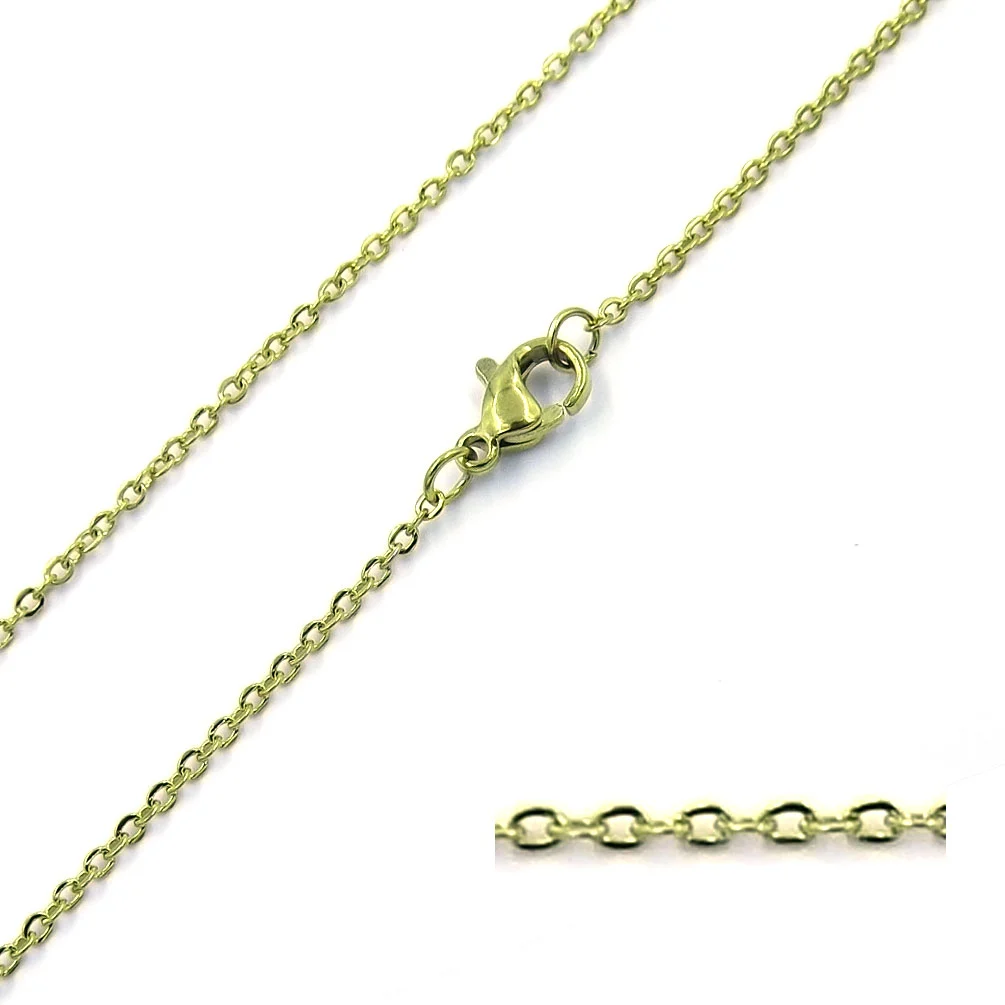 Cadena Delgada Para Dije Acero Dorado Oval Petite