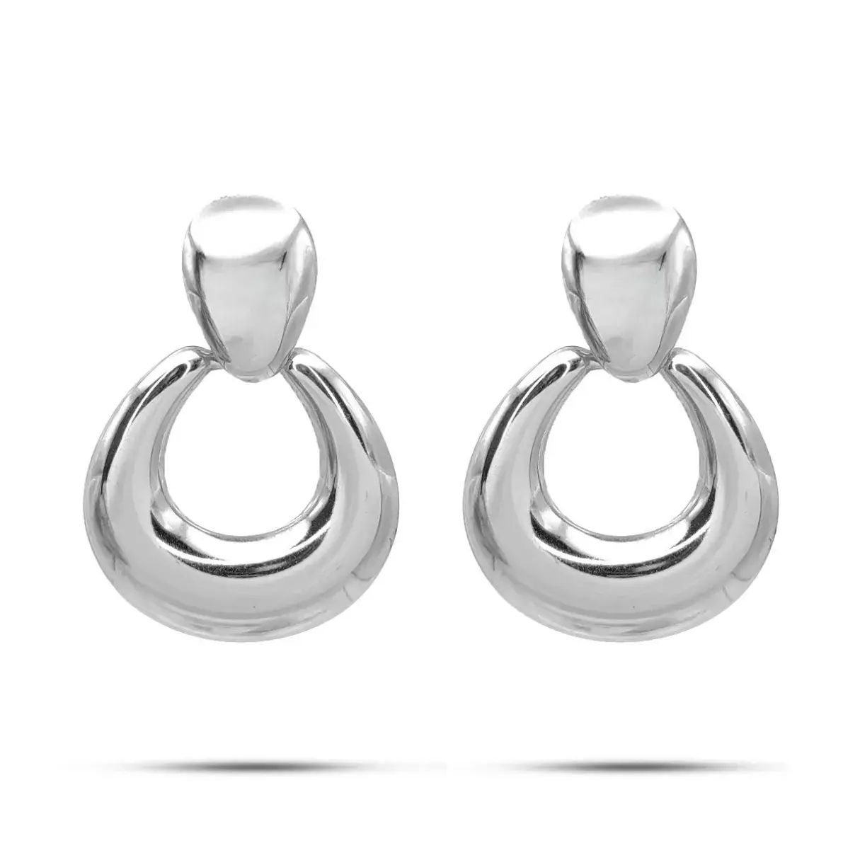 Aretes Acero Inox Circulo Hueco Colgante Elegante