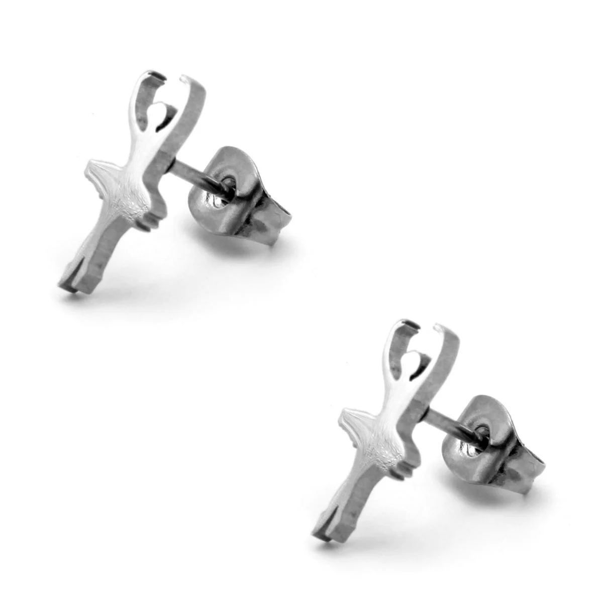 Aretes Acero Inox Plateado Tipo Broquel Bailarina Ballet