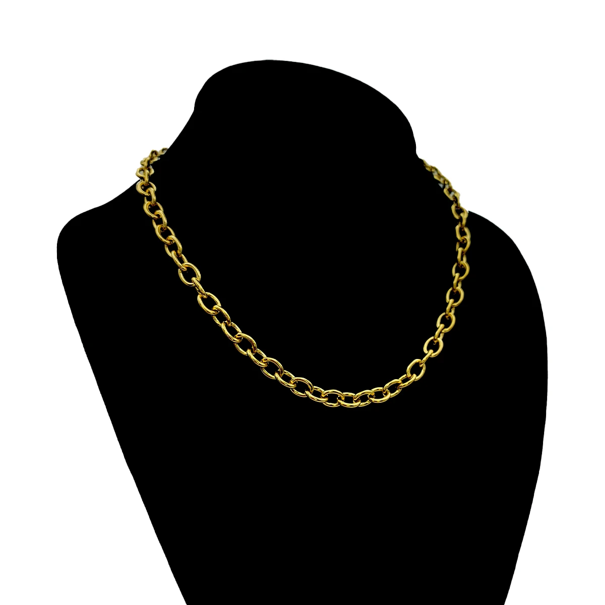 Cadena Acero Inox Dorado Choker Eslabon Ovalado 6 mm