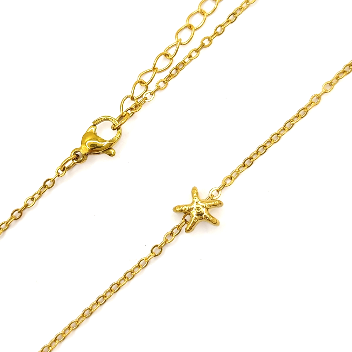 Collar Acero Dorado Mini Estrella de Mar 7 mm