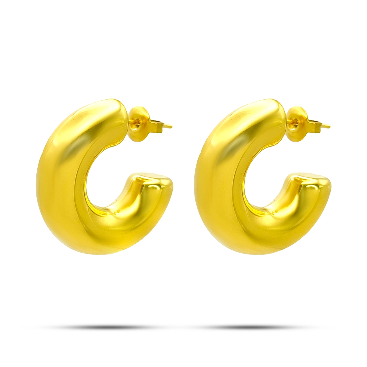 Aretes Acero Inox Arracadas Tubulares Lisas Pulida Chunky