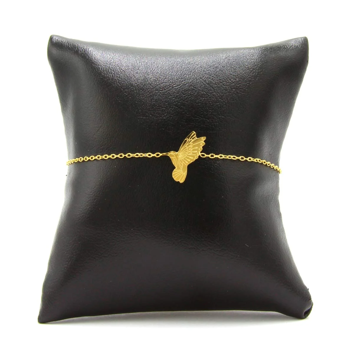Pulsera Acero Inoxidable Dorado Colibri Chuparrosas