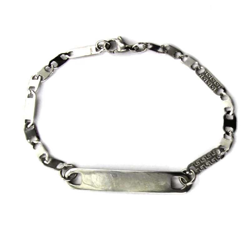 Pulsera Acero Inoxidable Esclava Niño Plateado Romana