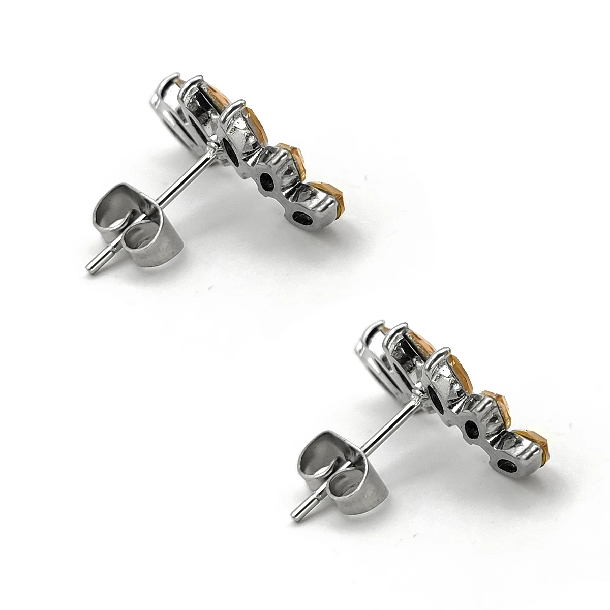Aretes Acero Plateado Cristales Marquesa Lambada Melón