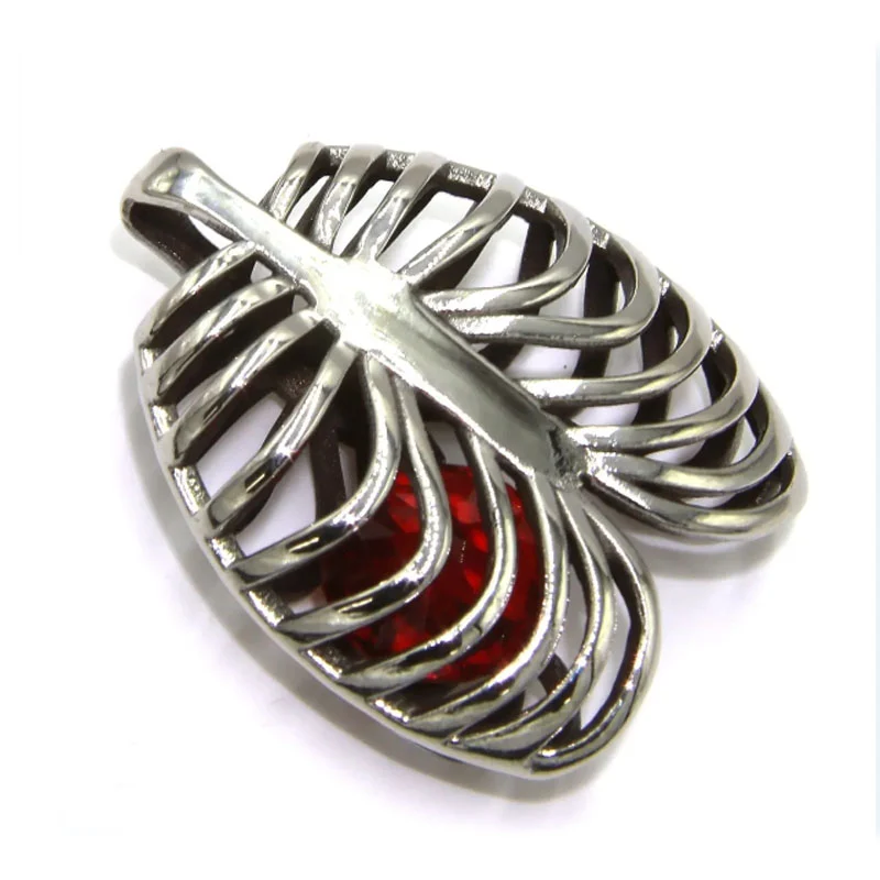 Dije Acero Plateado Diafragma Corazon Zirconia Rubí Amor