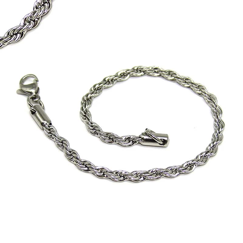 Pulsera Brazalete Esclava Acero Torzal Plateado