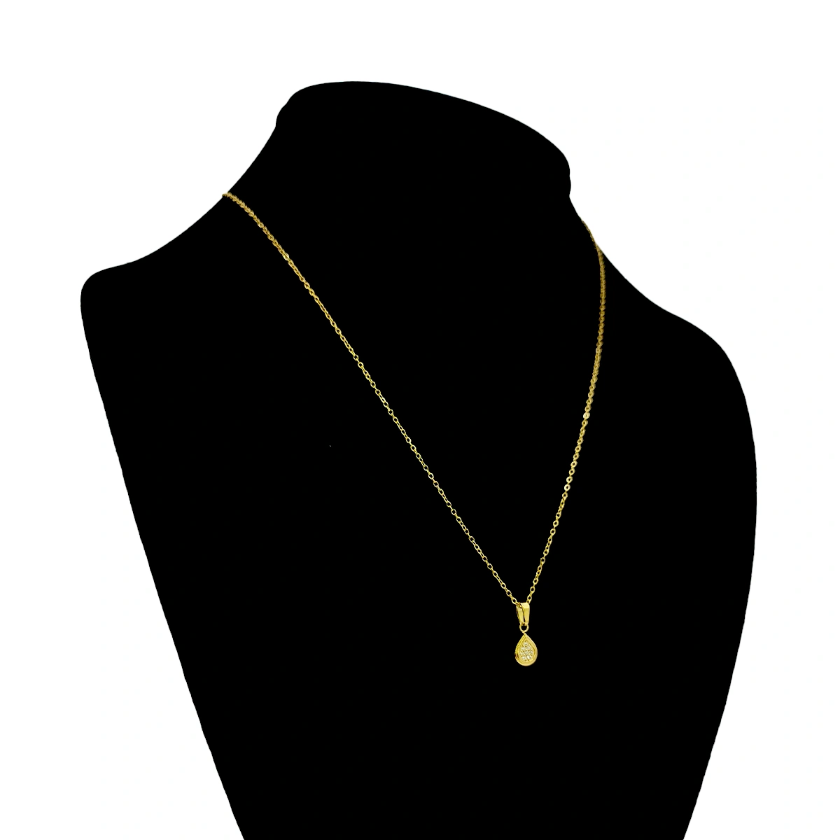 Collar Acero Dorado Mini Gota Cristales Elegante