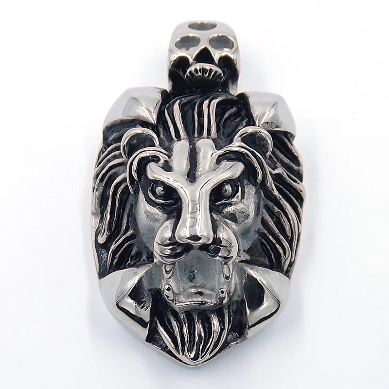Dije de Acero Inoxidable Cabeza de Leon Calavera