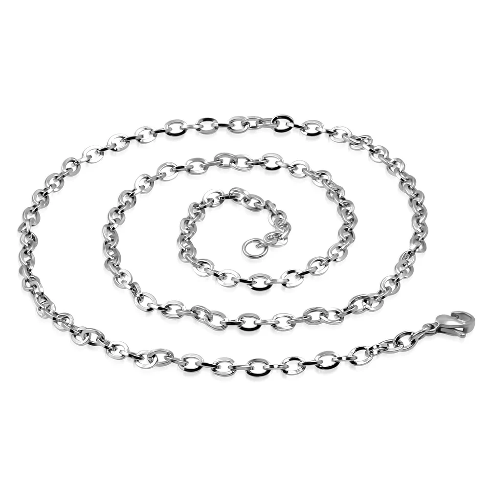 Cadena Larga Delgada Para Dije Acero Eslabón Nano Silver