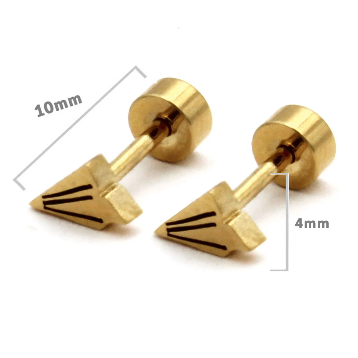 Aretes Tipo Broquel Dormilon Acero Dorado Avion Papel