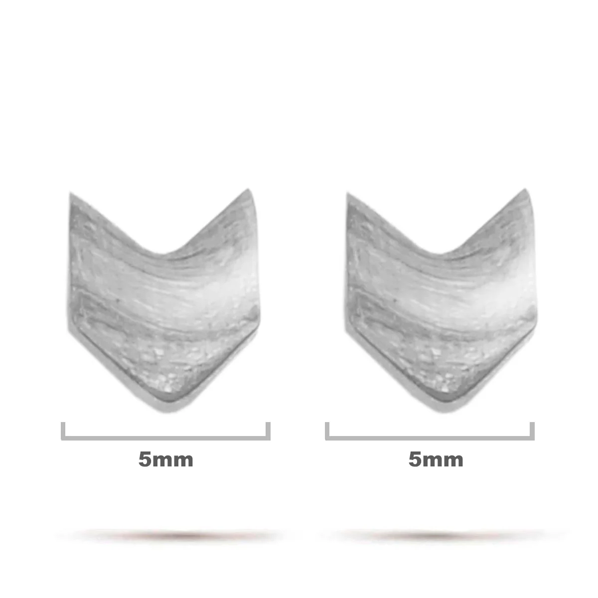 Aretes Acero Inox Plateado Tipo Broquel Flecha 5mm