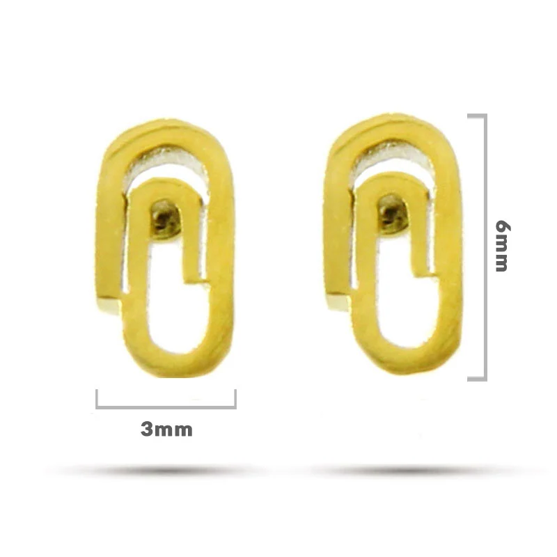 Aretes Tipo Broquel Acero Dorado Petite Clip Godin