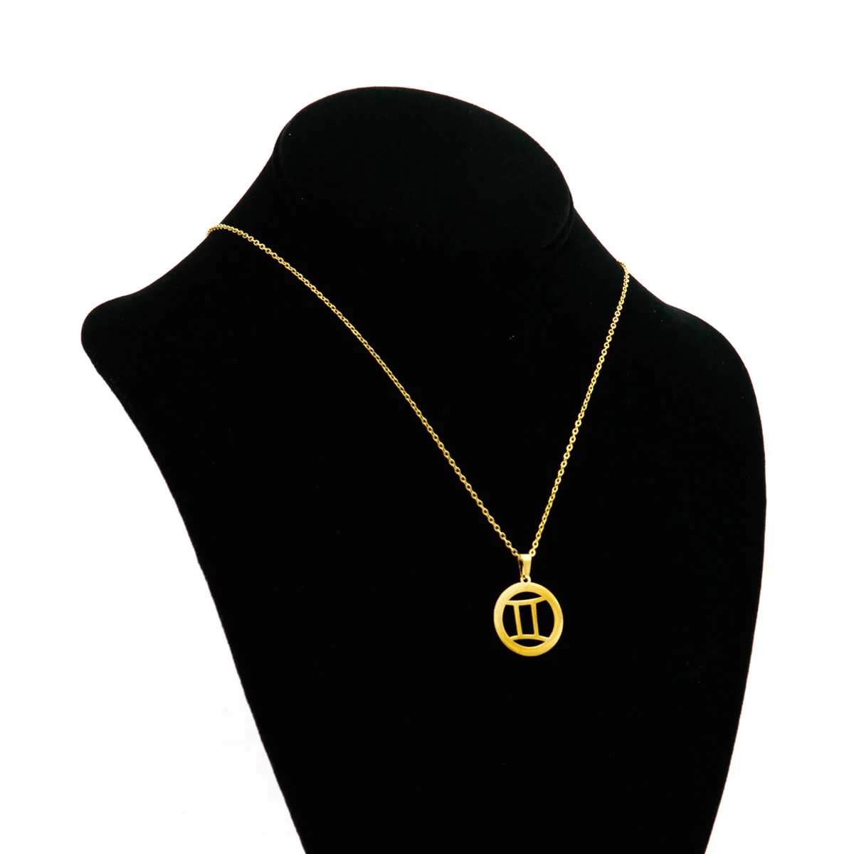 Set Joyeria Acero Dorado Signo Zodiacal Geminis